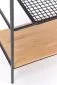 Regał REG21 dąb/czarny z rattanowymi półkami w stylu loft | MIRAT. styl LOFT