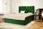 Łóżko kontynentalne INTENSO 140 zielone velvet z pojemnikiem do sypialni | MIRAT. styl GLAMOUR