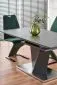 Stół rozkładany SALVADOR 160(200)x90 ciemnoszary do salonu | MIRAT. styl GLAMOUR