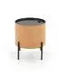 Stolik kawowy SASHA 38x38 naturalny/czarny ze schowkiem do salonu | MIRAT. styl LOFT