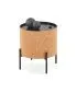 Stolik kawowy SASHA 38x38 naturalny/czarny ze schowkiem do salonu | MIRAT. styl LOFT