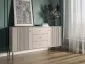 Komoda ISEO 2D3S 154 kaszmir mat/czarna ryflowane fronty I sklep meblowy MIRAT. styl GLAMOUR, RYFLOWANY kolekcja ISEO