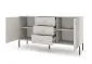 Komoda ISEO 2D3S 154 kaszmir mat/czarna ryflowane fronty I sklep meblowy MIRAT. styl GLAMOUR, RYFLOWANY kolekcja ISEO