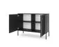 Komoda ISEO 2D 104 czarna mat dwudrzwiowa I sklep meblowy MIRAT. styl GLAMOUR, LOFT, RYFLOWANY kolekcja ISEO