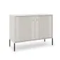 Komoda ISEO 2D 104 kaszmir mat/czarna ryflowane fronty I sklep meblowy MIRAT. styl GLAMOUR, RYFLOWANY kolekcja ISEO
