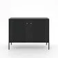 Komoda ISEO 2D 104 czarna mat dwudrzwiowa I sklep meblowy MIRAT. styl GLAMOUR, LOFT, RYFLOWANY kolekcja ISEO