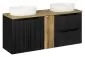 Szafka pod umywalkę NOVA BLACK 82-60-2D 60cm czarna dwudrzwiowa I sklep meblowy MIRAT. styl RYFLOWANY