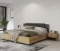 Łóżko SIGMA 140x200 dąb artisan/czarny mat z pojemnikiem I sklep meblowy MIRAT. styl LOFT, SKANDYNAWSKI