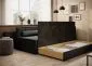 Elegancka sofa rozkładana z funkcją spania FULGEO czarna/szara prawa I sklep meblowy MIRAT.