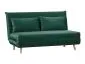 Sofa rozkładana z funkcją spania SPIKE II VELVET zielona na drewnianych nogach I sklep meblowy MIRAT. styl SKANDYNAWSKI