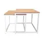 Stolik kawowy 2w1 CUBE dąb craft/biały metalowe I sklep meblowy MIRAT. styl LOFT, SKANDYNAWSKI