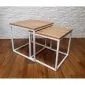 Stolik kawowy 2w1 CUBE dąb craft/biały metalowe I sklep meblowy MIRAT. styl LOFT, SKANDYNAWSKI