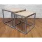 Stolik kawowy 2w1 CUBE dąb sonoma/srebrny metalowy I sklep meblowy MIRAT. styl LOFT