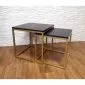 Stolik kawowy 2w1 CUBE marmur czarny/złoty metalowy I sklep meblowy MIRAT. styl LOFT