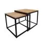 Stolik kawowy 2w1 CUBE orzech/czarny loftowy I sklep meblowy MIRAT. styl LOFT