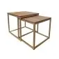 Stolik kawowy 2w1 CUBE orzech/złoty metalowy I sklep meblowy MIRAT. styl LOFT