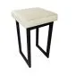 Taboret MAESTRO LOW MG VELVET ecru na metalowych nogach | MIRAT. w stylu kolekcja
