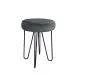Taboret TORIN 2 BL VELVET ciemnoszary na metalowych nogach | MIRAT.