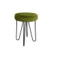 Taboret TORIN 2 BL VELVET oliwkowy na metalowych nogach | MIRAT.