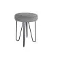 Taboret TORIN 2 MG VELVET ciemnoszary na metalowych nogach | MIRAT.