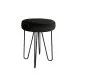 Taboret TORIN 2 MG VELVET czarny na metalowych nogach | MIRAT.