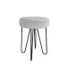 Taboret TORIN 2 MG VELVET jasnoszary na metalowych nogach | MIRAT.
