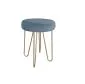 Taboret TORIN 2 BL VELVET szary na metalowych nogach | MIRAT.
