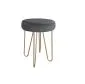 Taboret TORIN 2 BL VELVET ciemnoszary na metalowych nogach | MIRAT.
