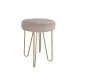 Taboret TORIN 2 MG VELVET szary na metalowych nogach | MIRAT.