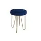 Taboret TORIN 2 MG VELVET granatowy na metalowych nogach | MIRAT.