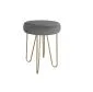 Taboret TORIN 2 MG VELVET ciemnoszary na metalowych nogach | MIRAT.
