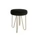 Taboret TORIN 2 MG VELVET czarny na metalowych nogach | MIRAT.