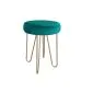 Taboret TORIN 2 MG VELVET morski na metalowych nogach | MIRAT.