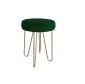 Taboret TORIN 2 MG VELVET zielony na metalowych nogach | MIRAT.
