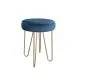 Taboret TORIN 2 MG VELVET ciemnoniebieski na metalowych nogach | MIRAT.