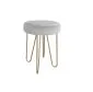 Taboret TORIN 2 MG VELVET jasnoszary na metalowych nogach | MIRAT.