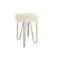Taboret TORIN 2 MG VELVET ecru na metalowych nogach | MIRAT.