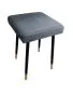 Taboret SQUARE 2 BL VELVET ciemno szary na metalowych nogach | MIRAT.