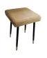 Taboret SQUARE 2 MG VELVET beżowy na metalowych nogach | MIRAT.
