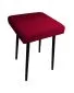 Taboret SQUARE MG VELVET bordowy na metalowych nogach | MIRAT.
