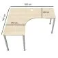Biurko narożne EASY SPACE I-LEG LS 160x140cm czarne grafitowe I sklep meblowy MIRAT.