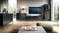 Szafka RTV MAGGIORE 154 czarna mat loft I sklep meblowy MIRAT. styl GLAMOUR, LOFT, RYFLOWANY kolekcja MAGGIORE