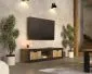 Szafka RTV DADES 2D 180cm dąb samdal/czarny mat stojąca I sklep meblowy MIRAT. styl LOFT