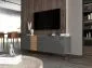 Szafka RTV NAVA 1 160 grafit połysk/dąb artisan wisząca | MIRAT. styl LOFT
