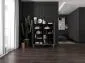 Komoda TAL 4D 112 czarna mat MEBLE LINDNER | MIRAT. styl RYFLOWANY kolekcja TAL