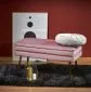 Ławka VELVA VELVET różowa ze złotymi nogami | MIRAT. styl GLAMOUR