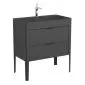 Umywalka meblowa kwarcowa VIBE 80 cm czarna mat z otworem | MIRAT