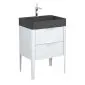Umywalka meblowa kwarcowa VIBE 60 cm czarna mat bez otworu | MIRAT