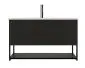 Szafka pod umywalkę TURF BLACK VINTAGE 80-1S 80cm czarna frezowane fronty I sklep meblowy MIRAT. styl LOFT, RYFLOWANY kolekcja TURF