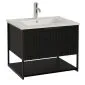 Szafka pod umywalkę TURF BLACK VINTAGE 60-1S 60cm czarna polskiej produkcji I sklep meblowy MIRAT. styl LOFT, RYFLOWANY kolekcja TURF